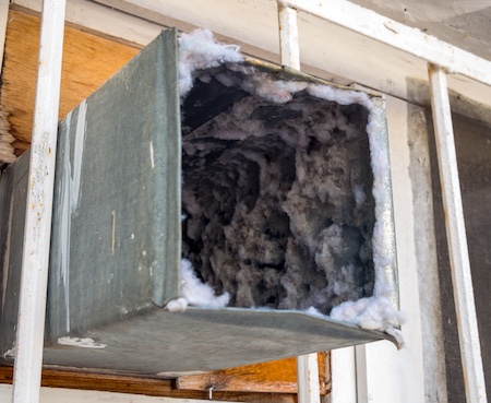 Close-up of dust buildup on an air vent from a Cleveland, OH house